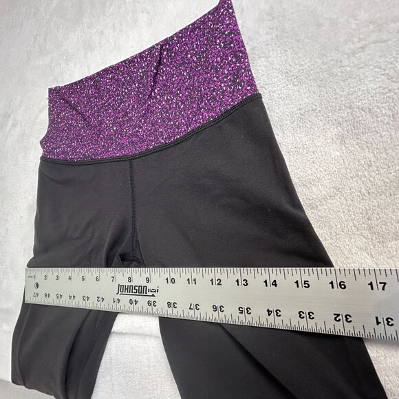 Lululemon Womens Flared Yoga Pants Black Purple Waistband Pull-On Mid-Rise - Picture 5 of 8